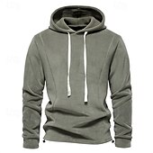 baratos camisolas de lã-Homens Moletom Moletom de lã Tático Azul Marinha Verde Cáqui Cinzento Com Capuz Tecido Patchwork Desportos e Ar livre Casual Diário Roupa de rua Legal Designer Outono &amp; inverno Roupa Moletons Moletons