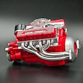 billiga Skulpturer-V8-motor hartsprydnad bensin liten blockmotor modellbyggsatser invecklad växeldesign motorfigur skulptur hantverk för skrivbord bokhylla dekoration