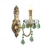 Χαμηλού Κόστους Εσωτερικά Επιτοίχια Φωτιστικά-απλίκες τοίχου χρυσές 1 φωτιστικό τοίχου, μοντέρνα φωτιστικά τοίχου, απλίκες τοίχου αγροικίας με διαφανές γυάλινο καπέλο, απλίκες τοίχου για σαλόνι, υπνοδωμάτιο, σκάλα, μπάνιο, διάδρομο 110-240v