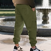 economico Carico-Per uomo Pantaloni sportivi Pantaloni da tuta Joggers Pantaloni da Tuta Cargo Tasca Elastico in vita Coulisse Semplice Comodità Sport all'Aperto Quotidiano Moda Casual Verde militare Nero