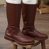 preiswerte Schuhe-Mittelalterlich Renaissance Schuhe Stiefel Kniehohe Stiefel Pirat Wikinger Kreuzritter Kostüm Herren Unisex Keltisch Seeräuber Halloween Maskerade Party &amp; Abend LARP Renaissance-Messe Erwachsene