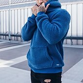 baratos camisolas de lã-Homens Moletom Quarter Zipper Hoodie Moletom de lã Preto Branco Azul Cinzento Com Capuz Tecido Bolso frontal Quarter Zip Desportos e Ar livre Casual Diário Roupa de rua Legal Roupa de Esporte Outono