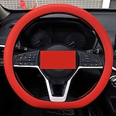abordables Servicio de Vehículo-Funda de silicona para volante de coche, moderna, antideslizante, suave, ajustada, universal, para todas las estaciones, cómoda, resistente al desgaste, funda flexible para el mango.