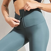 olcso Sima leggings-Női Nadrág Leggingek Utcai sikk Alkalmi Teljes hossz Természetes Sima Rugalmas derék Csat Kényelmes Utca Szabadság Hétköznapi viselet lilásvörös Szürke Fekete Sárga Tél Normál