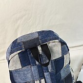 olcso Főiskolai hátizsákok-vintage farmer patchwork hátizsák – divatos kék iskolatáska tinilányoknak és fiúknak, iskolába és mindennapi használatra