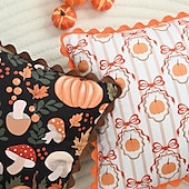 billige Putetrekk-1 stk. halloween putetrekk, gresskar geometrisk uformelt firkantet glidelås tradisjonell klassisk