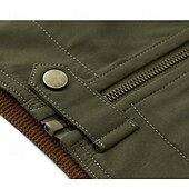abordables Vestes Cargo-Hommes Veste de camionneur Veste Cargo Veste Tactique Occasionnel Coupe-Vent Zip Up Printemps Automne Couleur Unie ancien Tenu de travail Col de chemise Régulier Kaki Gris foncé Vert Véronèse Veste