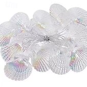 abordables Tiras de Luces LED-Guirnalda de luces de concha marina de 1,5/3 m, 10/20 LED a batería, con forma de estrella de mar, ideal para bodas, fiestas, Navidad, hogar, vacaciones, decoración de ventanas.