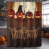 abordables Bain d&#039;Halloween-Rideau de douche d&#039;Halloween avec crochets en polyester lavable et imperméable, décoration de salle de bain et baignoire