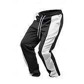 baratos Calças Desportivas-Homens Calças Esportivas Calças Calça de moletom de perna reta Bolsos Cintura elástica Com Cordão Bloco de cor Conforto Esportes Diário Moda Casual Preto Azul Micro-Elástica