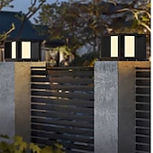 abordables Post Light-metal moderno &amp;Apliques solares LED de pared para exterior de acrílico, blanco cálido, tamaño 30/20 cm, 110-120 V/220-240 V, interruptor con sensor impermeable
