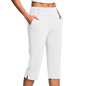 billige Vanlige leggings-Dame Bukser Fritid Treningsklær Kalv lengde Naturlig عادي Sidelommer Delt comfy Pustende Yoga- og dansesko Fritid / hverdag Sjøblå Svart Hvit Rosa Vår Høst Normal
