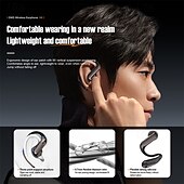 abordables Écouteurs Bluetooth sans fil-Nouveau casque Bluetooth à écran étoilé suspendu à l&#039;oreille, type sport, pas dans l&#039;oreille, casque Bluetooth sans fil OWS