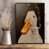 abordables Hasta 30 $-1pc Duck Fun Illustration Poster Creative Idea Poster Wall Art Wall Decor Canvas Art Wall Art Painting Canvas Wall Art For Living Room Bedroom Painting Decor No Framed