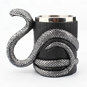 abordables Halloween Cuisine-Tasse d&#039;Halloween en acier inoxydable 304 avec revêtement en résine et cobra, design unique, tasse de voyage personnalisée et audacieuse pour un usage domestique, accessoire de boisson cool et créatif