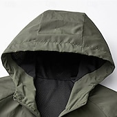 billiga Vattentäta jackor-Herr Utomhusjacka Vandringsjacka Regnjacka Utomhus Vattentät Solskydd Vindtät Lättvikt Vandringskläder Vandringskläder Vår Höst Överdelar Camping / vandring / grottforskning Resa Mörkgrå Svart