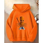 baratos Menino 3D Esportes &amp; Jogo-Moletom com capuz gráfico 3D Tung Tung para meninos, manga comprida, moda primavera/outono, moda urbana, crianças de 4 a 12 anos, com capuz, casual, para atividades ao ar livre, ajuste regular