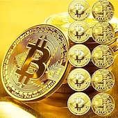 ieftine Evenimente de evenimente și petreceri-Set de 20 de monede bitcoin de colecție, jetoane criptografice metalice, cadou perfect pentru pasionații de afaceri și meșteșuguri, cadou pentru petreceri și evenimente.