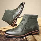 economico Stivaletti alla caviglia-Per uomo Stivali Camminata Vintage Casual Britannico Pelle PU Camoscio Confortevole Antiscivolo Caldo Allacciatura Nero Giallo Marrone Autunno Inverno