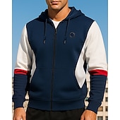 economico Giacche da corsa-Per uomo Felpa con cappuccio sportiva Giacca cardigan in pile Tasca Manica Lunga Top Athleisure Autunno Antivento Caldo Escursionismo Allenamento Atletico abbigliamento sportivo Abbigliamento sportivo