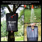 economico Attrezzatura da Campeggio-1 borsa per doccia solare portatile da 20 litri - campeggio &amp;escursionismo essenziale con secchio in PVC trasparente da 5 galloni di capacità e scaldabagno solare - perfetto per viaggi, avventure