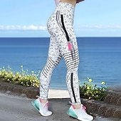 tanie Legginsy i legginsy do jogi-Damskie Legginsy capri Legginsy do jogi Wyszczuplenie brzucha Wysoka talia Siłownia Taniec Obuwie sportowe Doły Czarny Biały Niebieski Jesień Sport Odzież sportowa Ścisłe dopasowanie