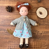 olcso Babák-pamut testű waldorf baba babaművész kézzel készített mini öltöztetős baba diy halloween ajándékdoboz csomagolás áldás karácsonyi ajándékokhoz