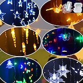 お買い得  デコレーション＆ナイトライト-クリスマスライト LED バタフライ/アイスコーン/ペンタグラム/クリスマスツリー/スノーフレークカーテン つららフェアリー キャンプストリングライト ガーランド 屋外用 家庭用 新年パーティー装飾 1個
