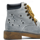 abordables Bottes de randonnée-Bottines à lacets en daim vert pour homme – chaussures de travail vintage pour l&#039;extérieur, idéales pour la randonnée automnale, le jardinage et le quotidien