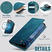 abordables Coques iPhone-téléphone Coque Pour iPhone 16 Pro Max Plus iPhone 15 14 Pro Max Plus iPhone 13 12 Pro Max Étui Portefeuille avec Support Détachable Magnétique Rétro TPU faux cuir