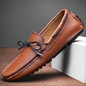 halpa Miesten loaferit ja nauhattomat kengät-Ruskeat mokkasiinit miehille – klassiset slip-on-kengät käsin ommelluilla yksityiskohdilla, sopivat sekä rentoon että juhlavaan käyttöön
