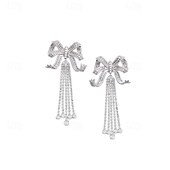 abordables Boucles d&#039;oreilles-Femmes Boucles d&#039;oreilles clous Géométrique Précieux Nœud ancien Mode Pendant Diamant Imitation Des boucles d&#039;oreilles Bijoux Argent Pour Mariage Soirée Fête Bal de promo 1 Paire