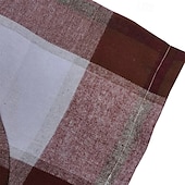 economico camicie casual da uomo-Per uomo Camicia Camicia Estiva Camicia casual Camicia da Spiaggia Camicia con Bottoni Rosso Blu Marrone Verde Manica Corta Plaid Con Cappuccio Vacanza Camicia hawaiana Tasca Abbigliamento Poliestere