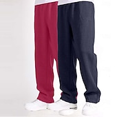 baratos Calças Desportivas-Homens Calças de lã Calças Esportivas Corredor Calças Calça de moletom de perna reta Cintura elástica Perna reta Tecido Quente Comprimento total Esportes Diário Férias Estilo Clássico Cinza escuro