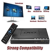Недорогие Приставки TV Box-15 Вт 1080p DVD-плеер с несколькими режимами воспроизведения, пульт дистанционного управления, многоугольный просмотр, USB-порт