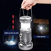 economico Ventilatori-Luce solare da campeggio con ventilatore, portatile ed estensibile, luce di emergenza, illuminazione esterna, telefono cellulare, luce a LED ricaricabile per tenda