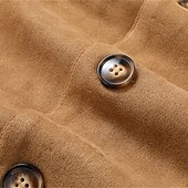 preiswerte Faux-Suede-Jacken-Herren Imitat-Lederjacke Urlaub Täglich Winddicht Warm Tasche Herbst Winter Einfach Mode Klassisch Stehkragen Regulär Hellkaki Schwarz Blau Khaki Armeegrün Jacken