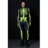 olcso Páros és csoportos jelmezek-koponya csontváz test halloween csoportos páros jelmezek teljes testes macskaruha ijesztő jelmez férfi női fiú gyermek felnőttek előadás buli klub halloween karnevál halottak napja könnyű