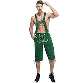 voordelige Heren-Oktoberfest Lederhosen Hemd Alpine Hoed Bavarian Duits Weiden Voor heren Carnaval Feest Bierfestival Doek in traditionele stijl Blouse Short Outfits
