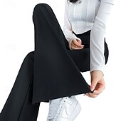 abordables jambe large et taille haute-Nouveau pantalon évasé de style coréen - pantalon décontracté d&#039;extérieur taille haute à haute élasticité avec drapé tombant pour femme - collection automne/hiver