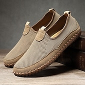 preiswerte Slipper Schuhe-Atmungsaktive Herren-Slip-On-Wanderschuhe aus Strick – leichte Mesh-Sneaker für Sommerreisen, Outdoor-Aktivitäten und Komfort im Alltag