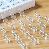 preiswerte Aufbewahrung &amp; Organisation-100 transparente selbstklebende Kabelclips für die Verwaltung von Netzkabeln, langlebige Kabelorganisatoren aus durchsichtigem Kunststoff, Kabelhalter für die Wand und unter dem Schreibtisch,