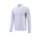 preiswerte Oberteile-Herren Performance-Shirt Sport-T-Shirt Langarm Stehkragen Oberteil Außen Schnelltrocknend Schweißableitend geruchshemmend Atmungsaktiv Polyester Weiß Blau Himmelblau Angeln Tennis sportlich