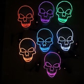 ieftine Măști-Schelet Craniu Halloween Mască Mască LED Infricosator Strălucitor în Întuneric Aprinde LED-ul Adulți Bărbați Pentru femei Unisex Halloween Carnaval Performanță Petrecere Costume de Halloween ușoare
