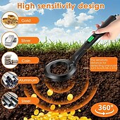 お買い得  キャンプ用品-360度回転コイル付きポータブル金属探知機 &amp;LCDアラーム - 屋外での使用に適した、手持ち式の電池式宝探し装置、セキュリティチェック、黄金比の探査 - 軽量で耐久性のある設計