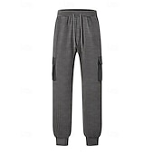 cheap Cargo-Men's Cargo Sweatpants Sweatpants Joggers Trousers Waffle Pants Drawstring Elastic Waist Multi Pocket Plain Comfort Daily Sports Outdoor Fashion Casual Wine Khaki Micro-elastic