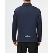 abordables Tapas-Hombre Sudadera tipo jersey Camisa para senderismo cima de senderismo Manga Larga Escote Chino Camiseta Al aire libre Reductor del Sudor Transpirable Invierno Cremallera de un cuarto Poliéster Negro