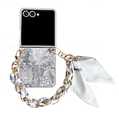 cheap Samsung Cases-Phone Case For Samsung Galaxy Z Flip 7 Z Flip 6 Z Flip 5 Z Flip 4 Z Flip 3 Back Cover with Lanyard Shockproof Flower Floral