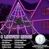 baratos Halloween interno-1 peça de lâmpada triangular luminosa de Halloween de 5m * 4,8m, roxa, laranja, aaa, à prova d&#039;água, com caixa de bateria, controle remoto, 250 contas de LED, luzes de decoração para pátio interno e