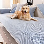 billige Hundesofatrekk-pustende, sklisikkert sofatrekk for kjæledyr og hund, vevd sofabeskytter i bomull og lin, mykt og slitesterkt møbeltrekk for alle årstider, kjæledyrvennlig
